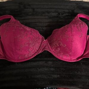 Playtex Lace Embroidered Bra - Deep Pink